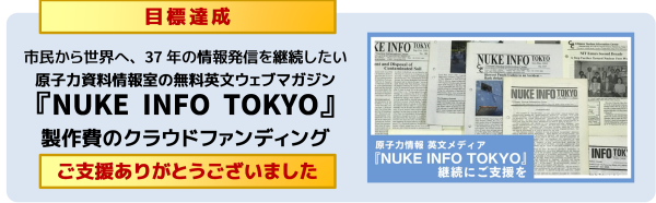 『NUKE INFO TOKYO』クラウドファンディングへのご支援ありがとうございました